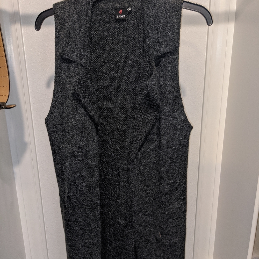 Gray cardigan vest
